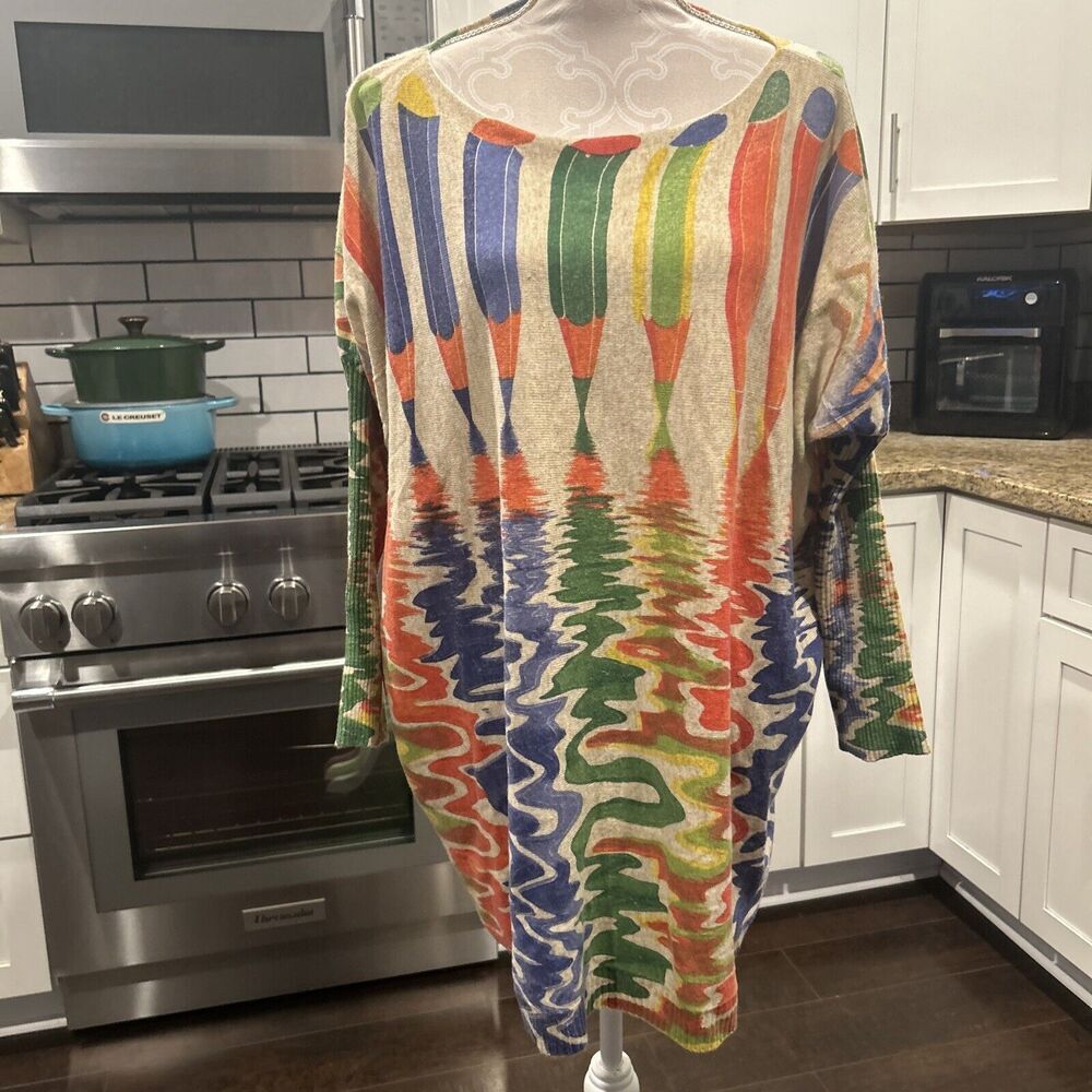 Maya Antonia Loose Sweater Dress Long Sleeve Pencil Medium Large Colorful - Picture 2 of 15